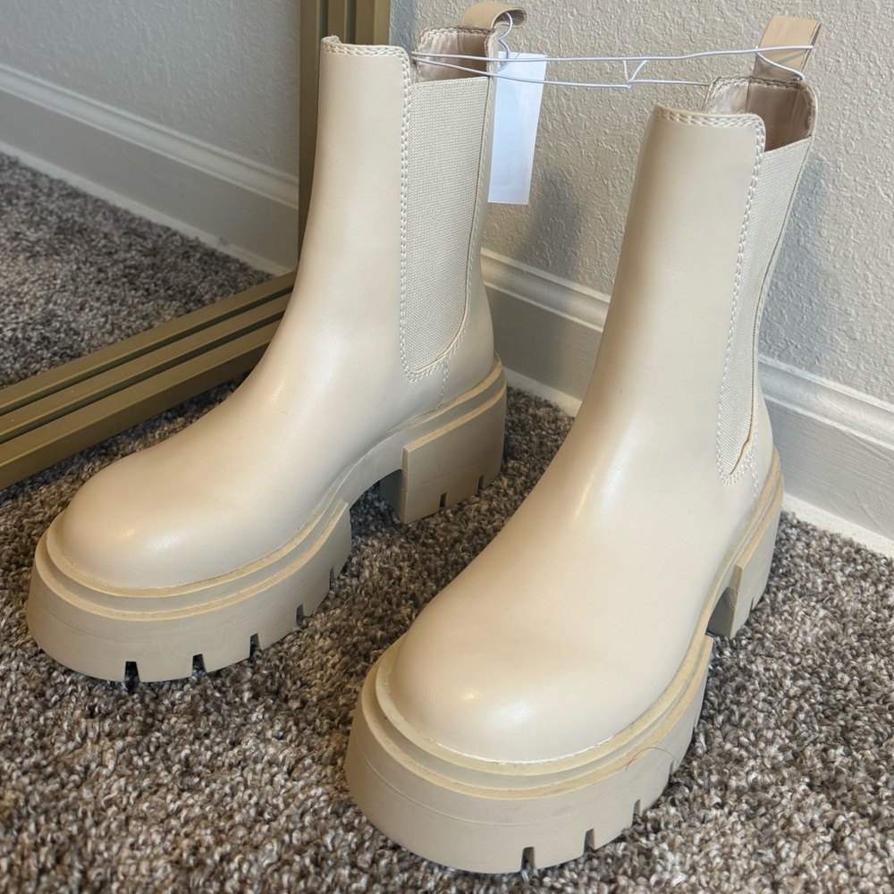 Chuck heel Winter leather boots